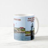 Ram Island Lighthouse, Boothbay Harbour Maine Mok (Voorkant rechts)