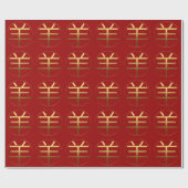 Ram Jaar goud ingegraveerd effect Symbool omwikkel Cadeaupapier (Vlak)