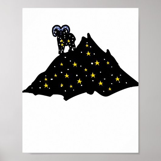 Ram on Space Mountain | Cosmic Silhouette Poster (Voorkant)