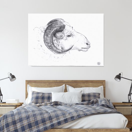 RAM - Originele tekening - Canvas Print (Insitu (Slaapkamer))