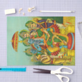 Ram Panchayatan Embellised door Raja Ravi Varma Tissuepapier (Craft)