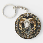 Ram Ram, Diamant en Goud Gepersonaliseerd Sleutelhanger (Voorkant)
