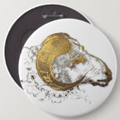 Ram Ram met Golden Horns Astrologie Button 1 (Voorkant /achterkant)