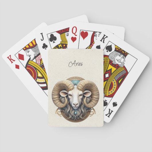 Ram Ram Zodiac Minimalist Pokerkaarten (Achterkant)