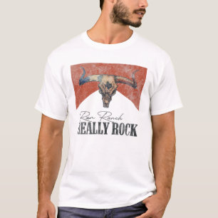 Ram Ranch Echt Rock Bull Skull Western Land T-shirt