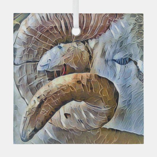 RAM SCHAPENDIER BOERDERIJ GLAS ORNAMENT (Voorkant)