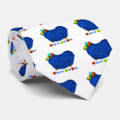 Ram Sheep Goat Lunar Year in Blue Stropdas (Opgerold)