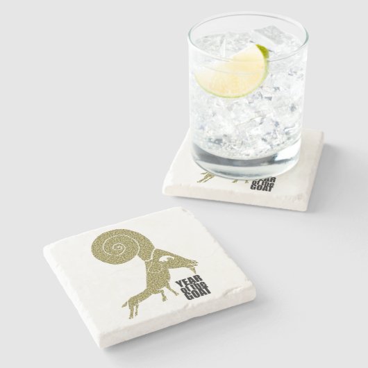 Ram Sheep Goat Year Chinese Zodiastone Onderzetter (Zijkant)