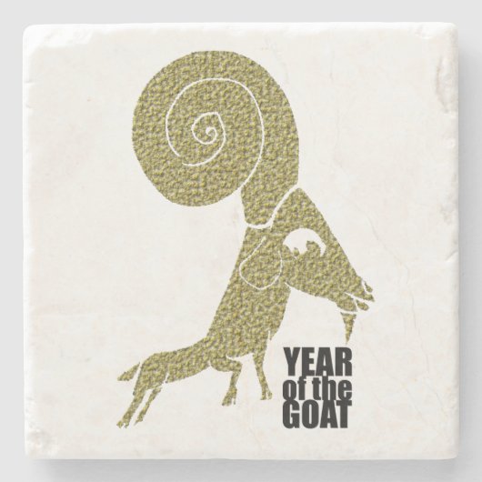 Ram Sheep Goat Year Chinese Zodiastone Onderzetter (Voorkant)