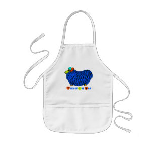 Ram Sheep Year Blue Illustration Kinder Schort