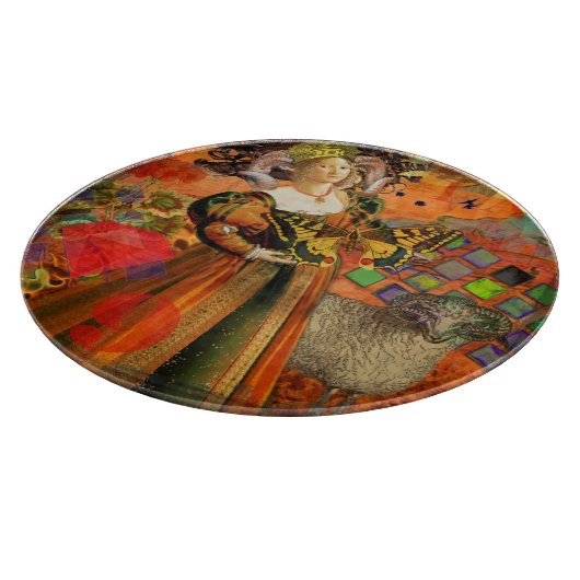 Ram Sinaasappel Vrouw: Gotische Ram Antiek Art Col Snijplank (Hoek)