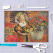 Ram Sinaasappel Vrouw: Gotische Ram Antiek Art Col Tissuepapier (Craft)