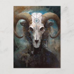 Ram Skull Surreal Fantasy Art Briefkaart