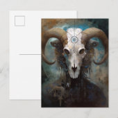 Ram Skull Surreal Fantasy Art Briefkaart (Voorkant / Achterkant)