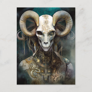 Ram Skull Surreal Fantasy Art Briefkaart