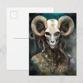 Ram Skull Surreal Fantasy Art Briefkaart (Voorkant / Achterkant)