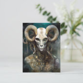 Ram Skull Surreal Fantasy Art Briefkaart (Staand voorkant)