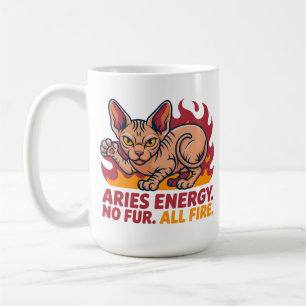 Ram Sphynx Kat Vuur Zodiac Energie Kunst Koffiemok