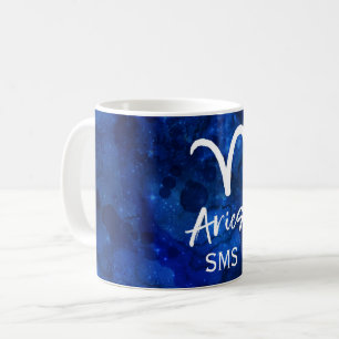Ram Sterrenbeeld Blauwe Melkweg Monogram Koffiemok