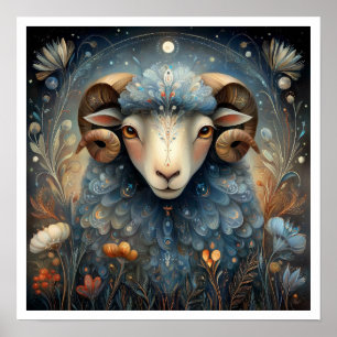 Ram Sterrenbeeld Geboortetekens Astrologie Hemels Poster