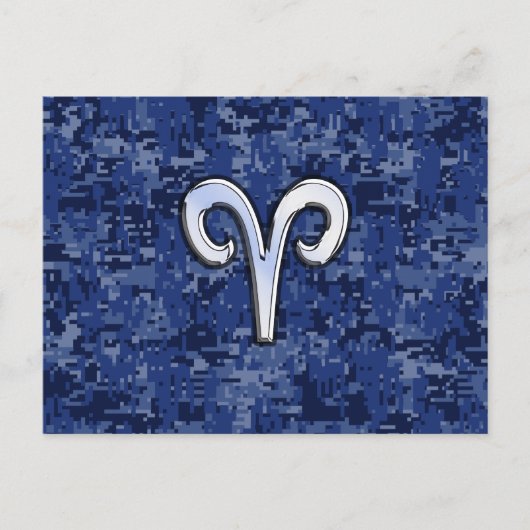 Ram Sterrenbeeld op marineblauw digitaal camouflag Briefkaart (Voorkant)