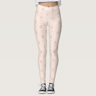 Ram sterrenbeeld patroon in bruin en bordeauxrood leggings