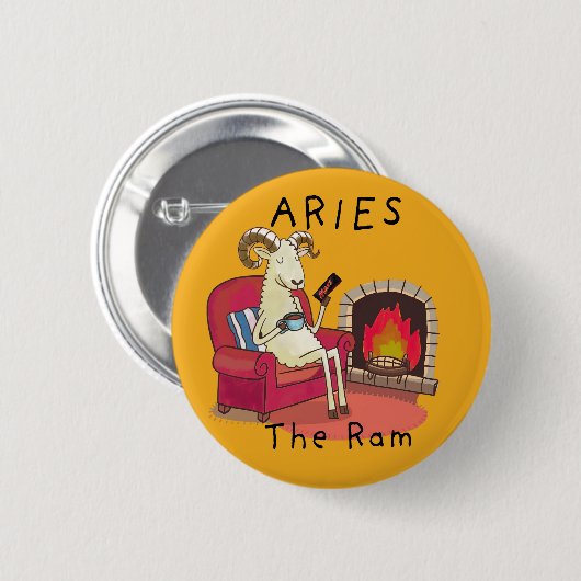 Ram sterrenbeeld Ram Ronde Button 5,7 Cm (Voorkant /achterkant)