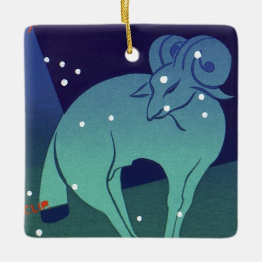 Ram sterrenbeeld,  sterrenbeeld keramisch ornament (Voorkant)