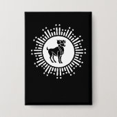 Ram Stierbeeld Aries Cosmic Starburst Design Button (Voorkant)