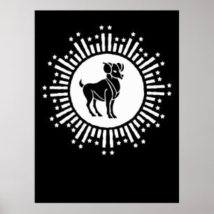 Ram Stierbeeld Kosmisch Sterrenstelsel Design Poster
