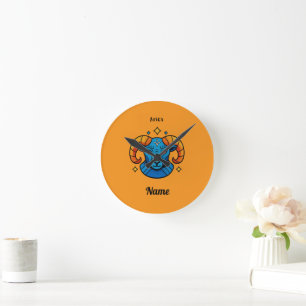 Ram Stierbeeld Pop Art Retro Illustratie Ronde Klok