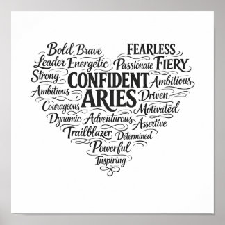 Ram Vierkant Poster | Dierenriem Word Cloud Kunst
