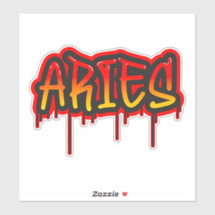 RAM Vuur Teken Druipende Woord Kunst Spuitverf Sticker
