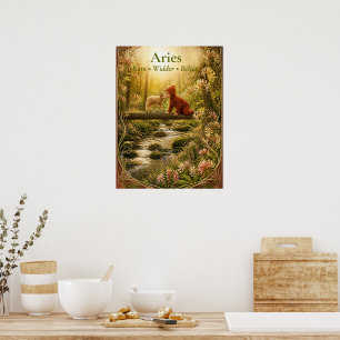 Ram Zodiac Kunst Droomachtige Astrologie Collect Poster