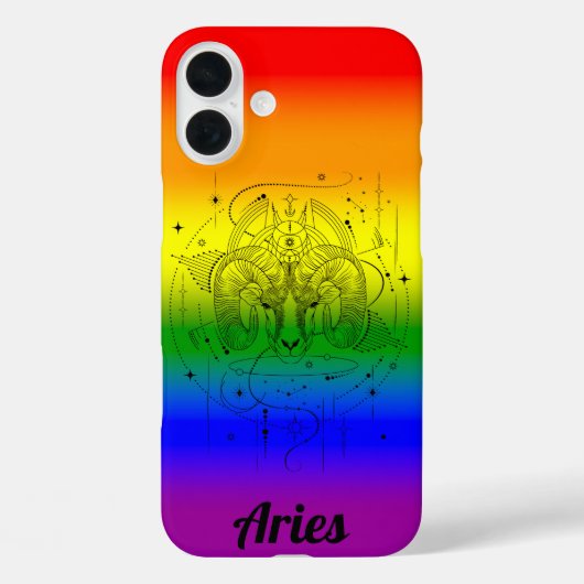 Ram Zodiac LGBTQ Pride Rainbow Design Case-Mate iPhone Case (Achterkant)