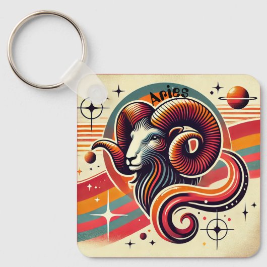 Ram Zodiac Metal Sleutelhanger Retro Design (Voorkant)