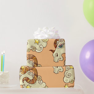 Ram Zodiac Ram Kleurrijk Astrologisch Cadeaupapier