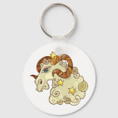 Ram Zodiac Ram Kleurrijk Astrologisch Sleutelhanger (Achterkant)