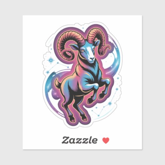 Ram Zodiac Ram Kosmische Illustratie Sticker (Vel)
