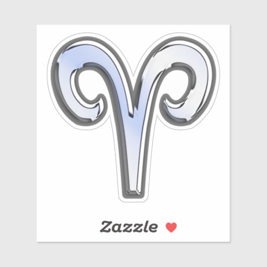 Ram Zodiac Sign Blauwe Digitale Kunst Sticker (Vel)