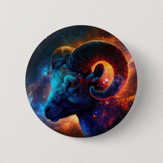 Ram Zodiac Star Sign Button (Voorkant)