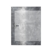 Ram Zodiac Symbool in Zilveren Staal Stijl Notitieblok (Gedraaid)