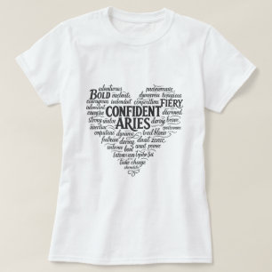 Ram Zodiac T-shirt voor vrouwen   Word Cloud ontwe