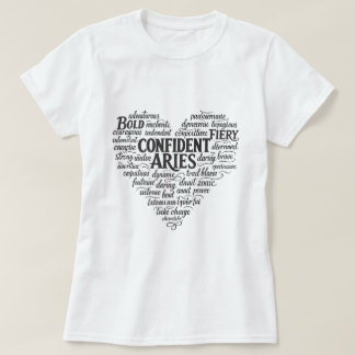 Ram Zodiac T-shirt voor vrouwen | Word Cloud ontwe