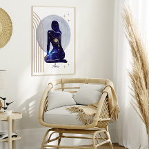 Ram Zodiac Vrouwelijk Blauw Ontwerp