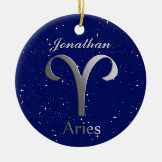 Ram Zonneteken Symbool met Naam Keramisch Ornament