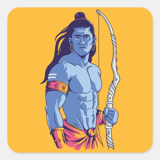 Rama Hindu Deity Vierkante Sticker (Voorkant)