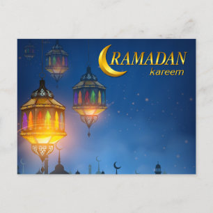 Ramadan Blue Colorful Lantern Briefkaart