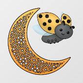 Ramadan Crescent Moon Ladybug Raamsticker (Vel)