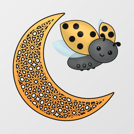 Ramadan Crescent Moon Ladybug Raamsticker (Vel)